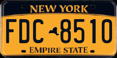 NY license plate FDC8510
