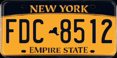 NY license plate FDC8512
