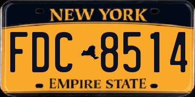 NY license plate FDC8514