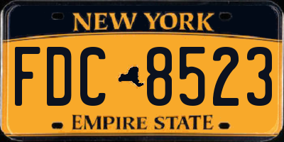 NY license plate FDC8523