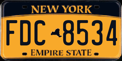 NY license plate FDC8534