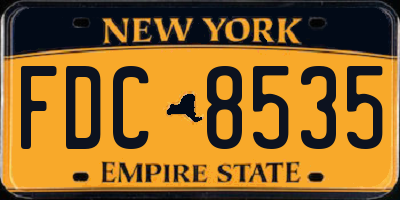 NY license plate FDC8535