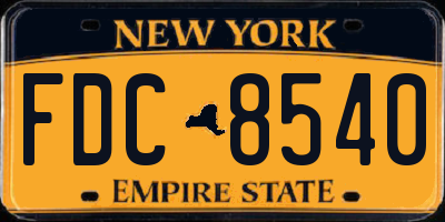 NY license plate FDC8540