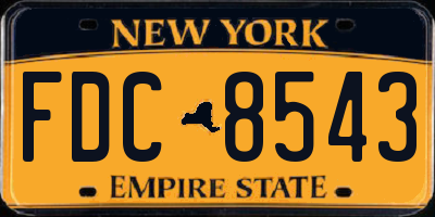 NY license plate FDC8543