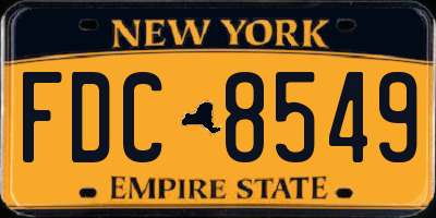 NY license plate FDC8549