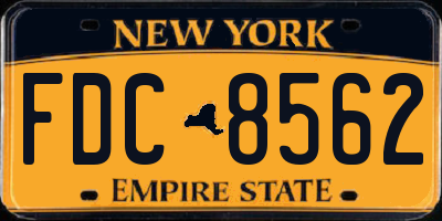 NY license plate FDC8562