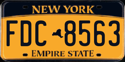 NY license plate FDC8563