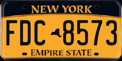 NY license plate FDC8573