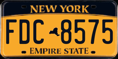 NY license plate FDC8575