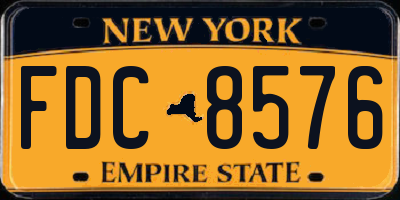 NY license plate FDC8576