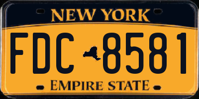 NY license plate FDC8581
