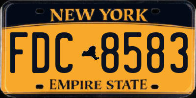 NY license plate FDC8583