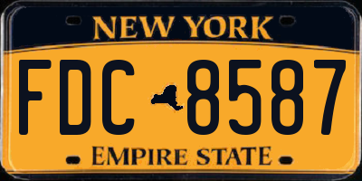 NY license plate FDC8587