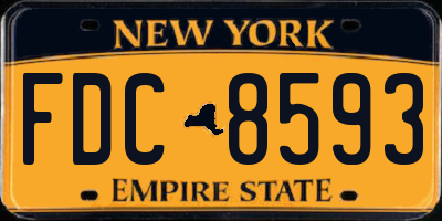 NY license plate FDC8593