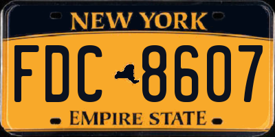 NY license plate FDC8607