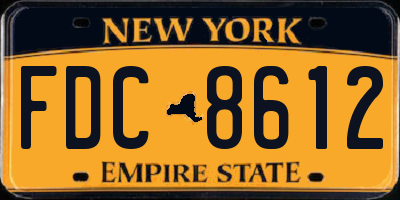 NY license plate FDC8612