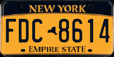 NY license plate FDC8614