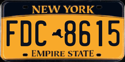 NY license plate FDC8615