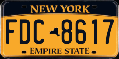 NY license plate FDC8617