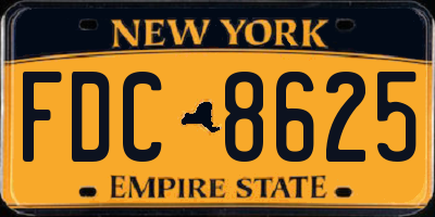 NY license plate FDC8625