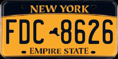NY license plate FDC8626