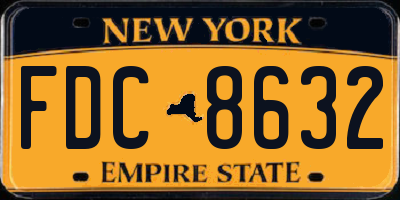 NY license plate FDC8632