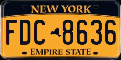 NY license plate FDC8636