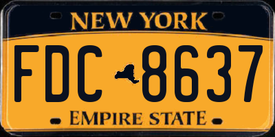 NY license plate FDC8637