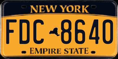 NY license plate FDC8640