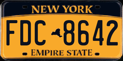 NY license plate FDC8642