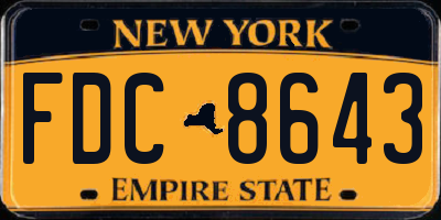 NY license plate FDC8643