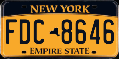 NY license plate FDC8646