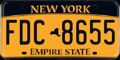 NY license plate FDC8655