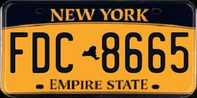 NY license plate FDC8665