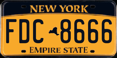 NY license plate FDC8666