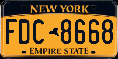 NY license plate FDC8668