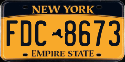 NY license plate FDC8673