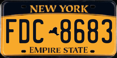 NY license plate FDC8683