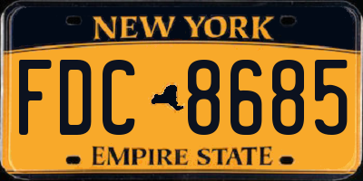 NY license plate FDC8685