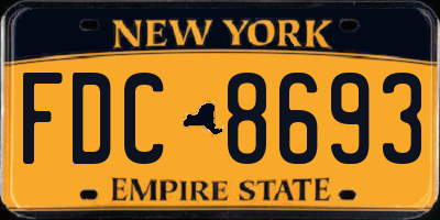 NY license plate FDC8693