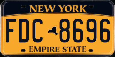 NY license plate FDC8696