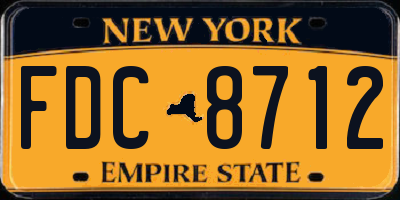 NY license plate FDC8712