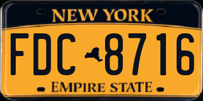 NY license plate FDC8716