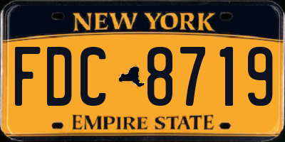 NY license plate FDC8719