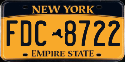 NY license plate FDC8722