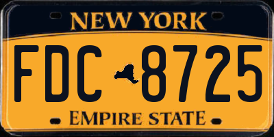 NY license plate FDC8725