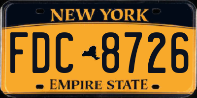 NY license plate FDC8726