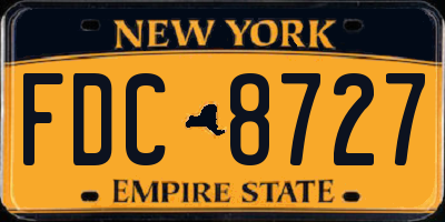 NY license plate FDC8727