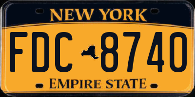 NY license plate FDC8740