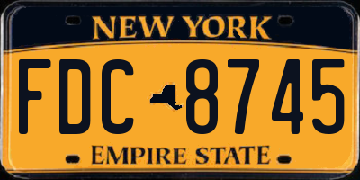 NY license plate FDC8745